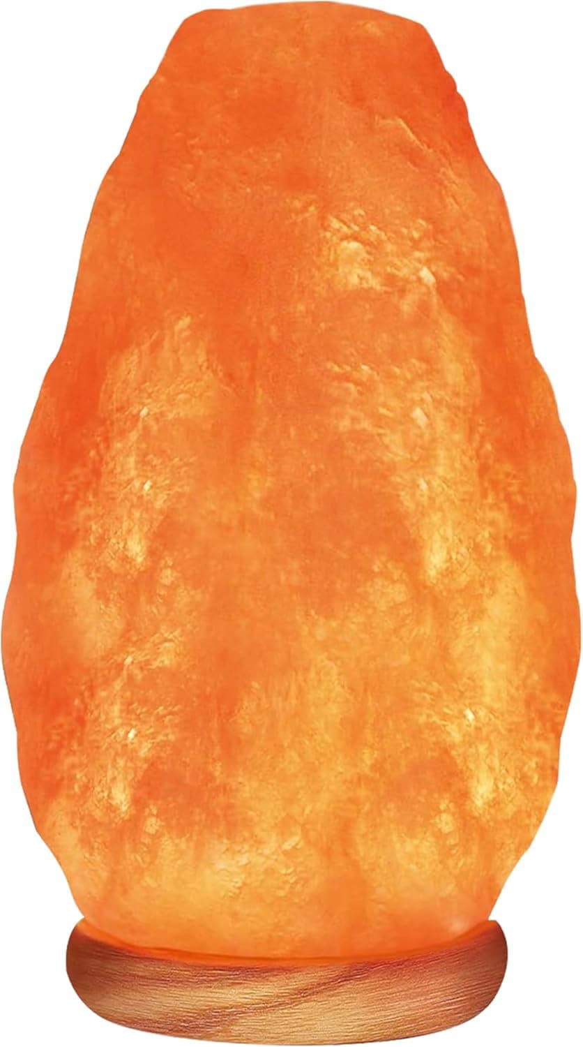 Himalayan Glow 1001 Natural Pink Salt Lamp with ETL Certified Dimmer Switch and Wooden Base, 6-8 lbs