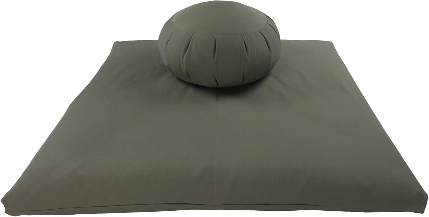 Buckwheat Zafu and Zabuton Meditation Cushion Set (2pc), Cinnamon