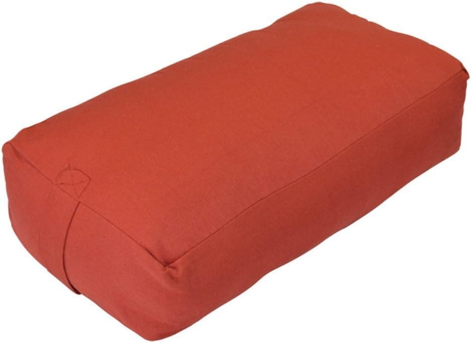 YogaDirect Supportive Rectangular Cotton Yoga Bolster, Cardinal Red