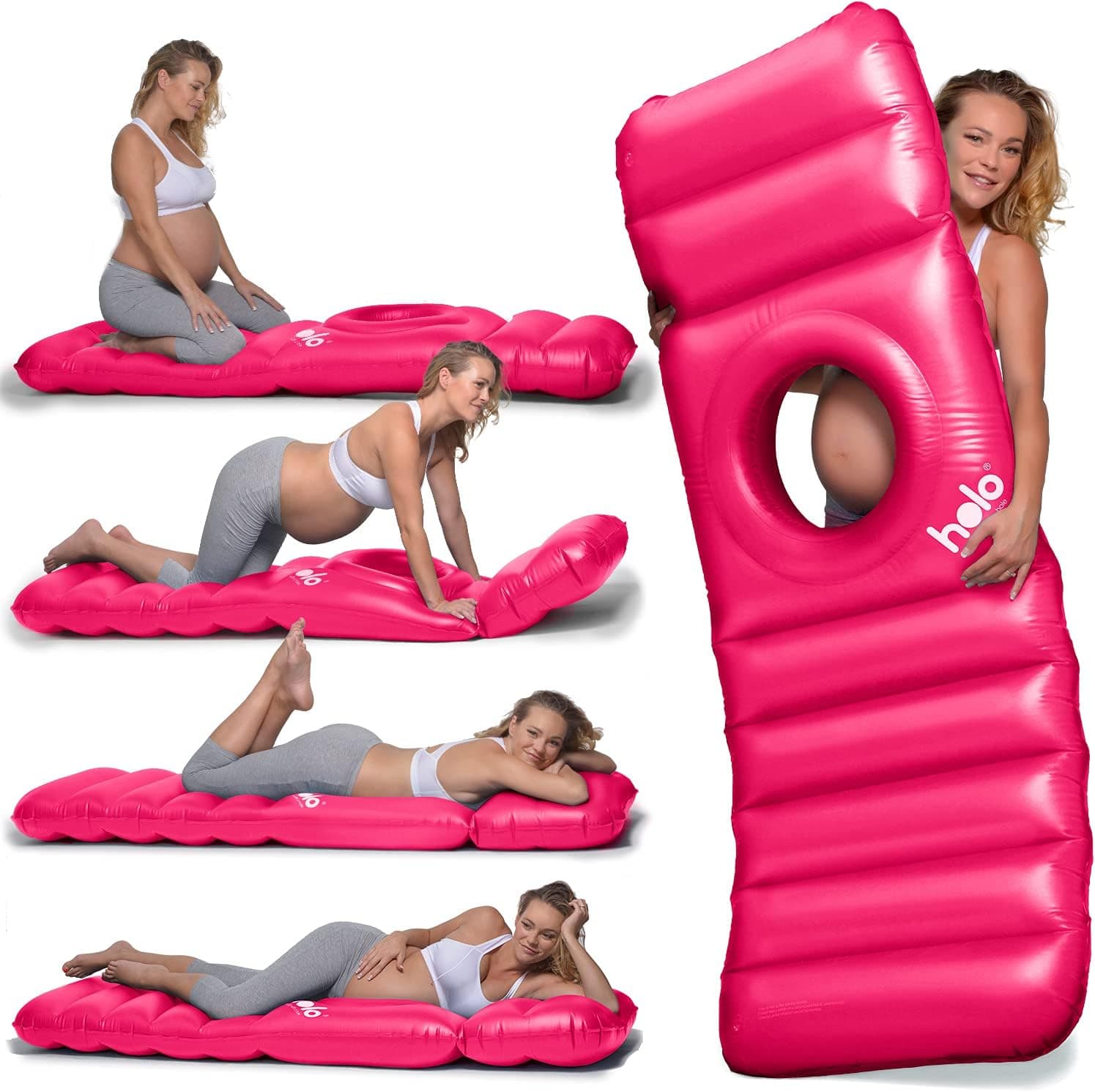 HOLO Original Inflatable Pregnancy Pillow with Hole for Tummy, Full Body Support