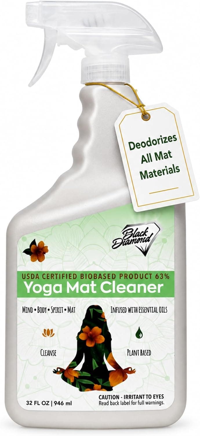Black Diamond Stoneworks Yoga Mat Spray Cleaner - USDA Certified Biobased, Essential Oils, 1 Quart
