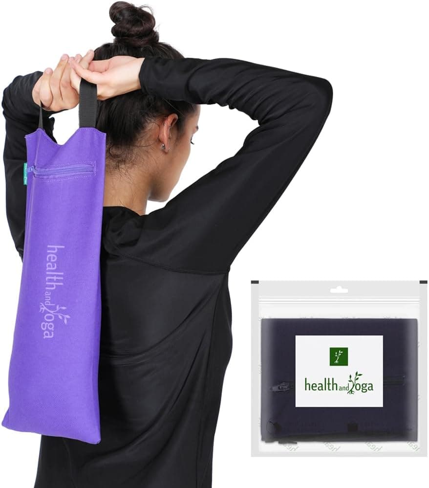 HealthAndYoga Yoga Sand Bags - Double Bag with Inner Waterproof Bag, Blue