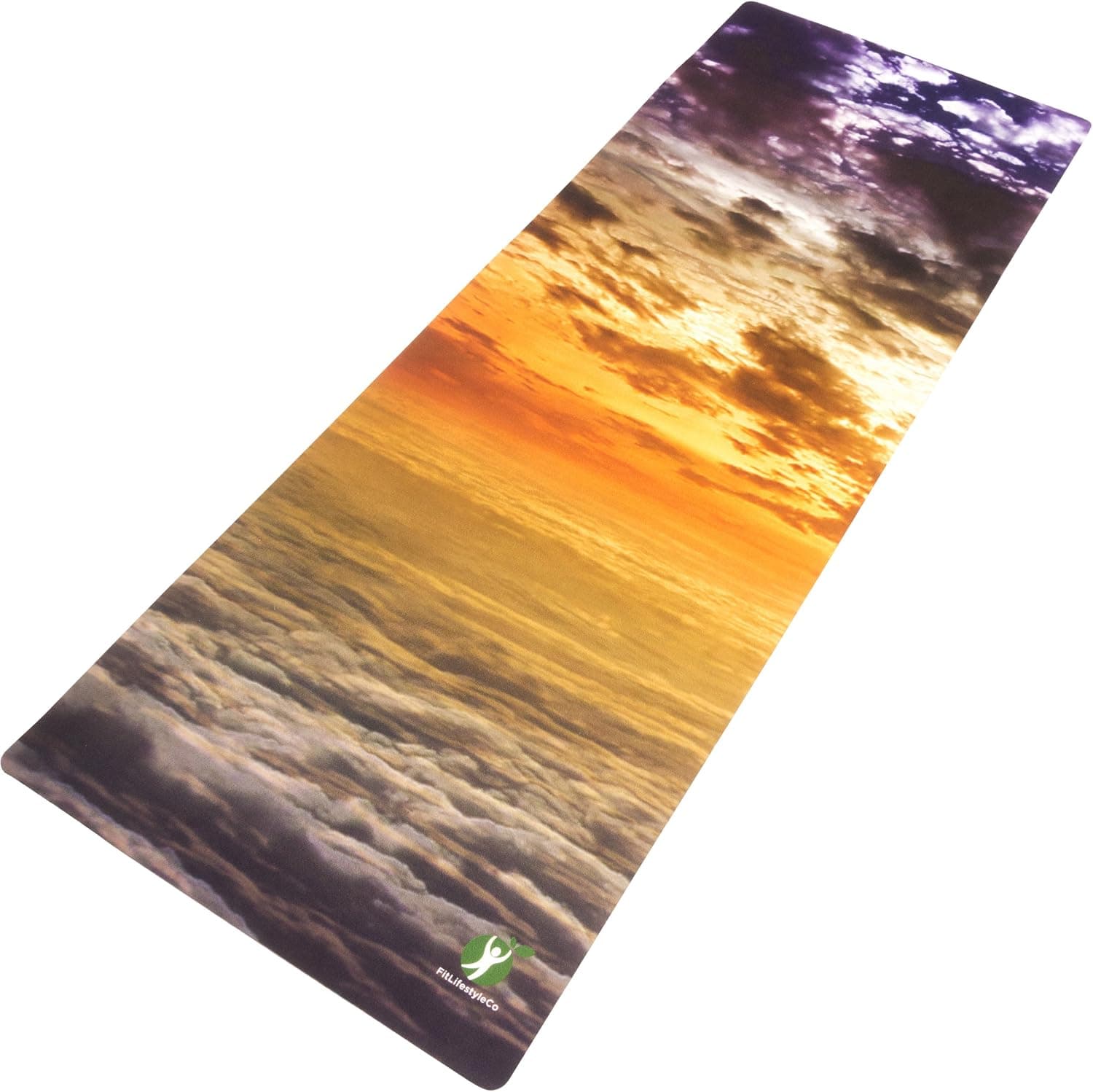 Non Slip Hot Yoga Mat Combo 2 in 1 for Bikram Pilates Yoga, Washable with Carrying Strap