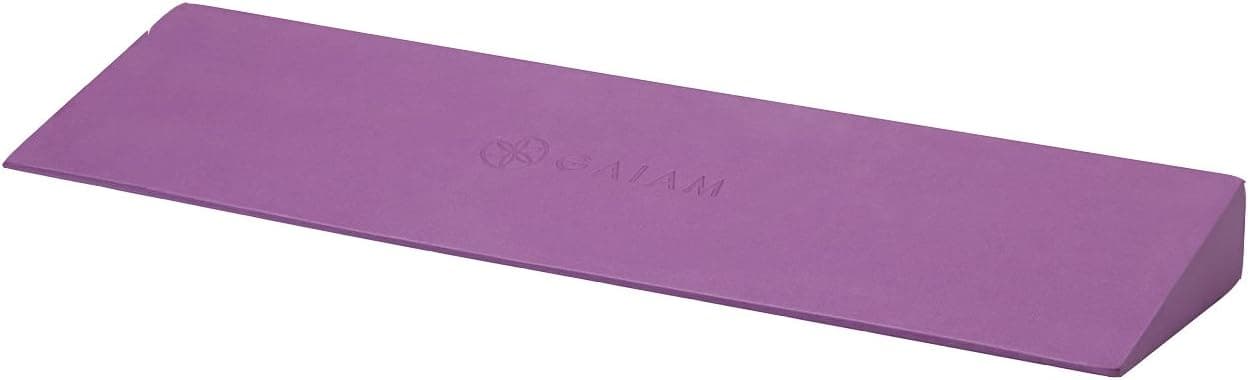 Gaiam Yoga Block Wedge - EVA Foam Slant Board for Wrist and Lower Back Support, Deep Purple
