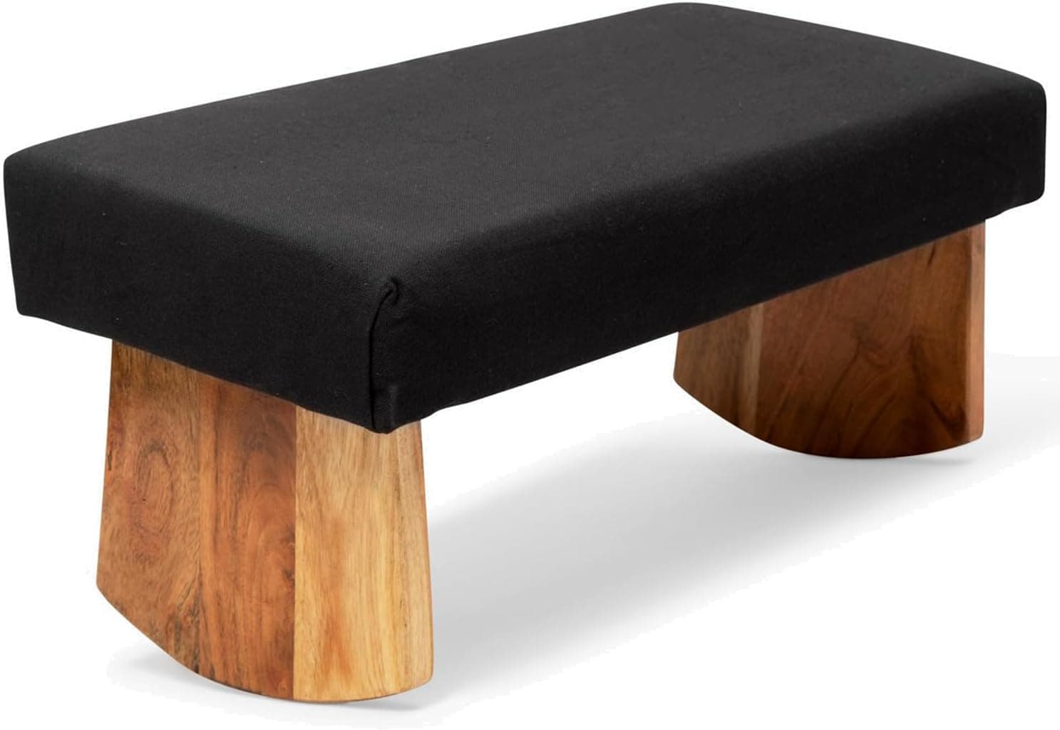 Waterglider International Meditation Bench, Sustainable Acacia Wood Seiza Stool, Zen Black