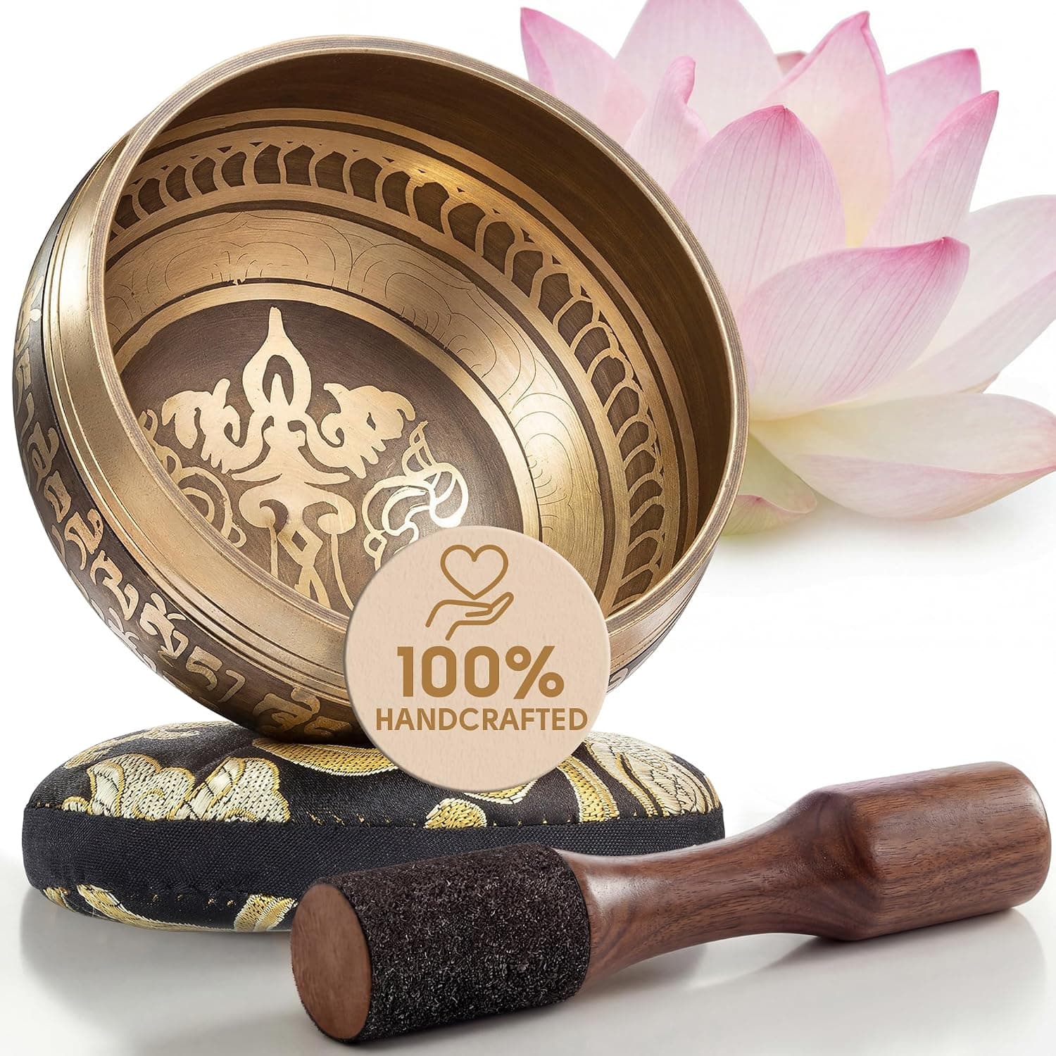 Silent Mind Tibetan Singing Bowl Set with Cushion and Mallet, Beginner Friendly