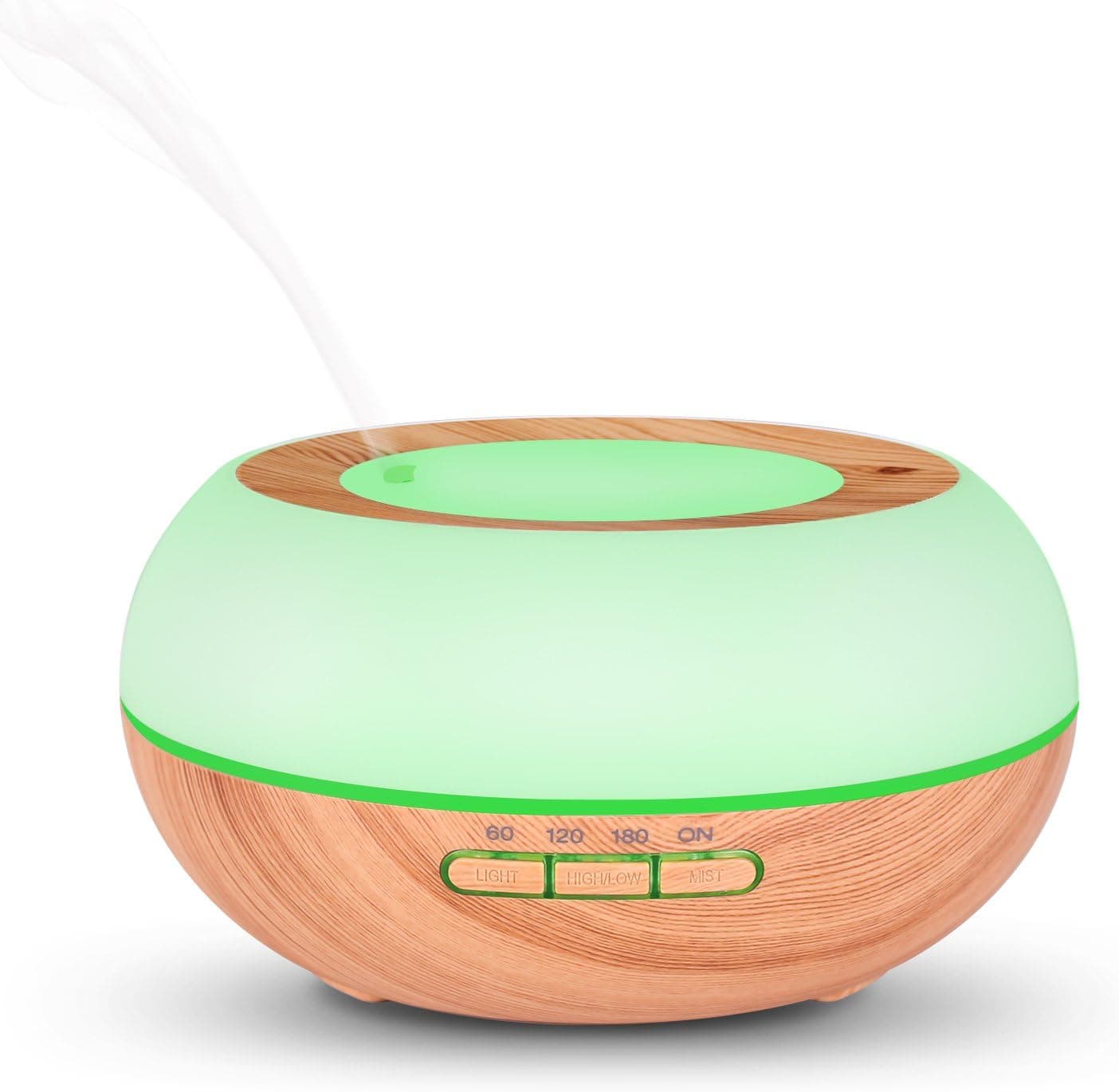 300ml Wood Grain Essential Oil Diffuser and Humidifier with 7 Color LED Lights