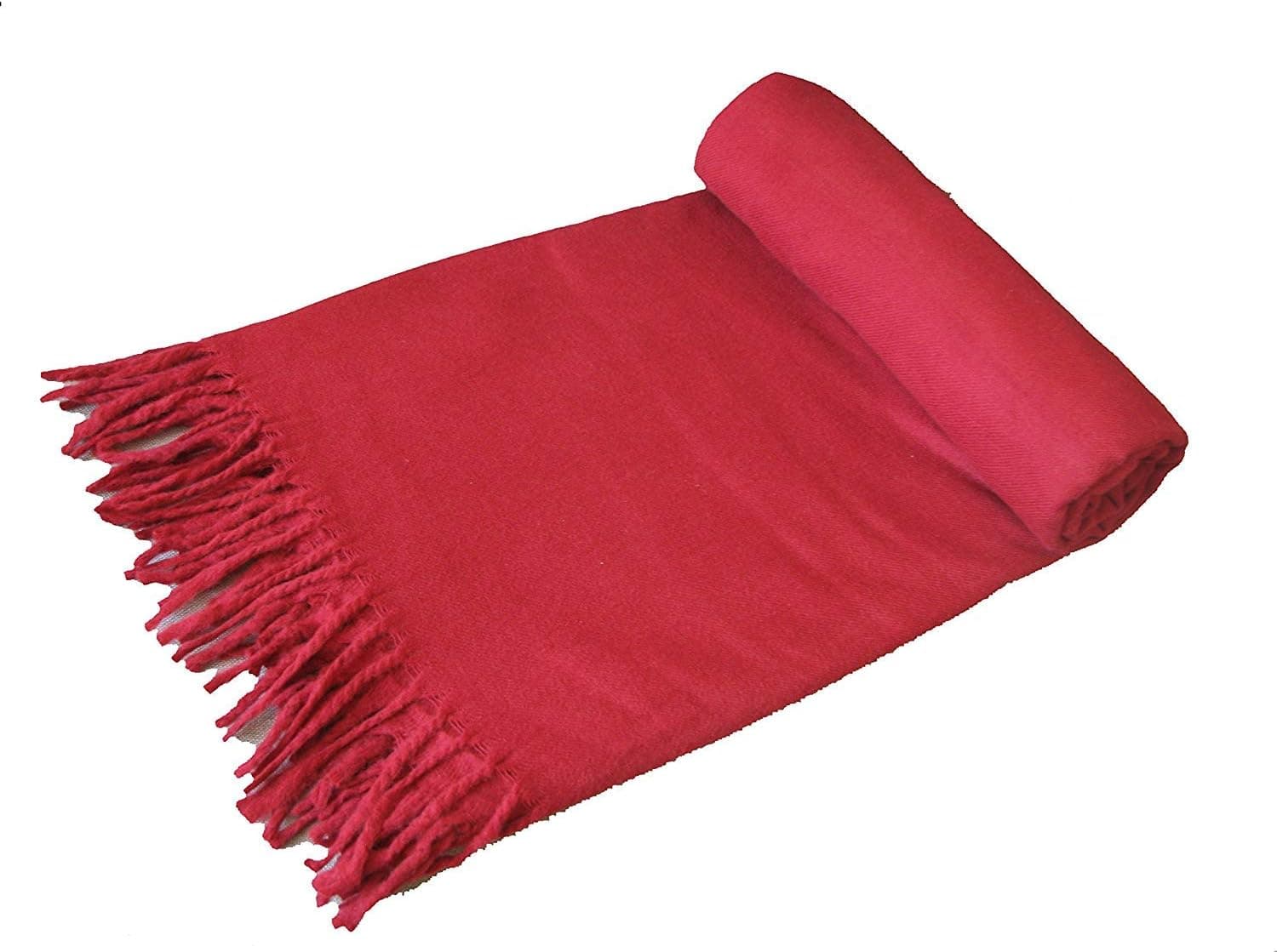 PARIJAT HANDICRAFT Wool Meditation Shawl Tibet Monks Burgundy Red Buddha Blanket
