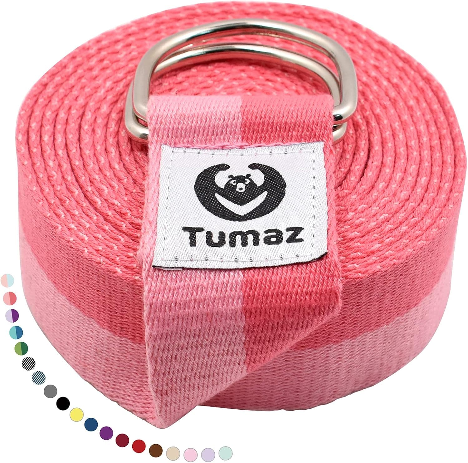 Tumaz Yoga Strap Stretch Bands with Extra Safe Adjustable D-Ring Buckle