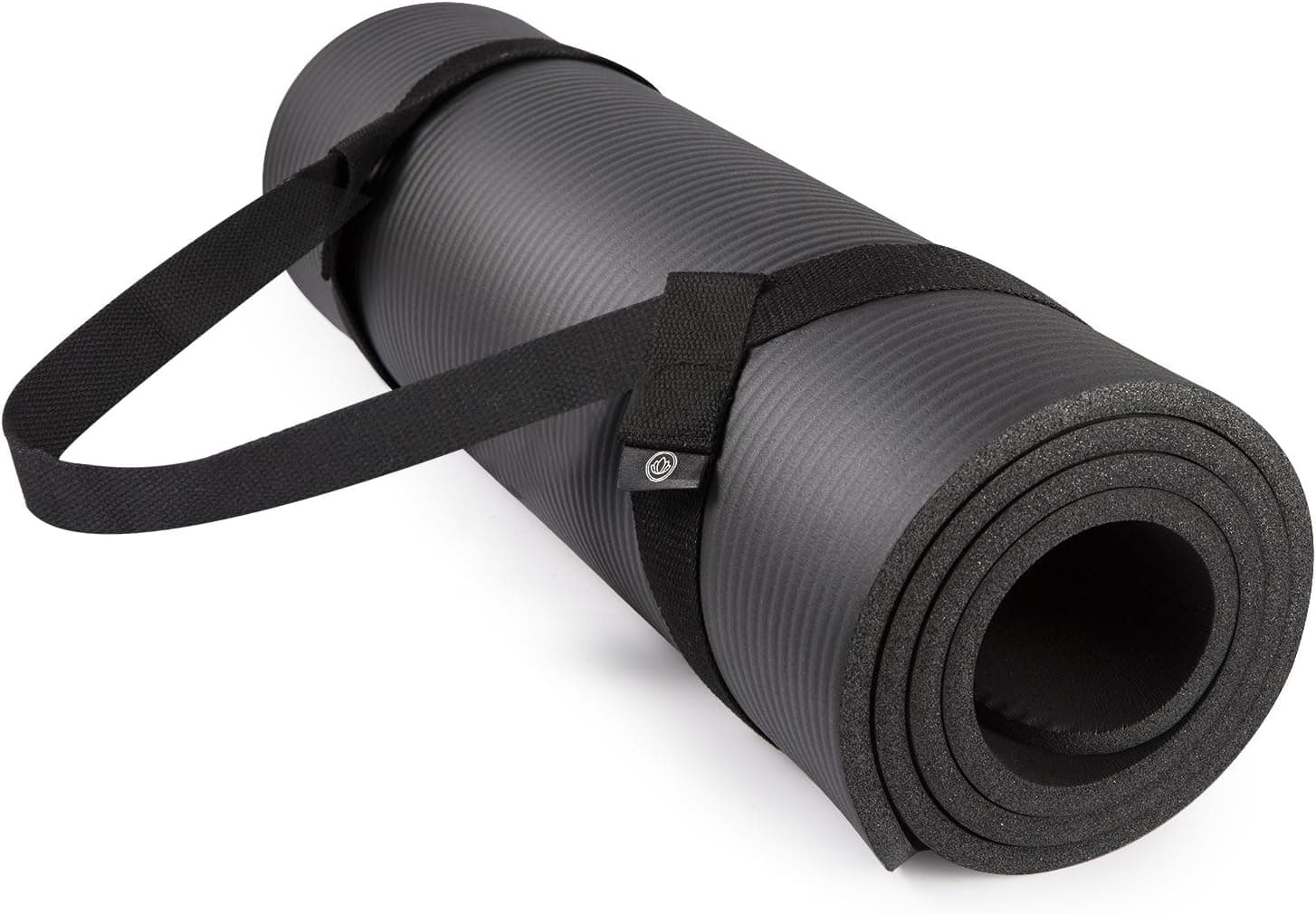 LEVOIT Yoga Mat 1/2 Inch Extra Thick High-Density Anti-Tear Non-Slip NBR Foam Mat, Black