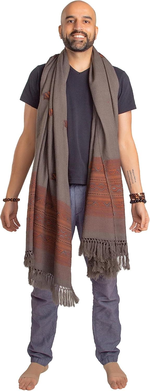 Om Shanti Crafts Meditation Shawl, Meditation Blanket, Prayer Shawl for Men Women