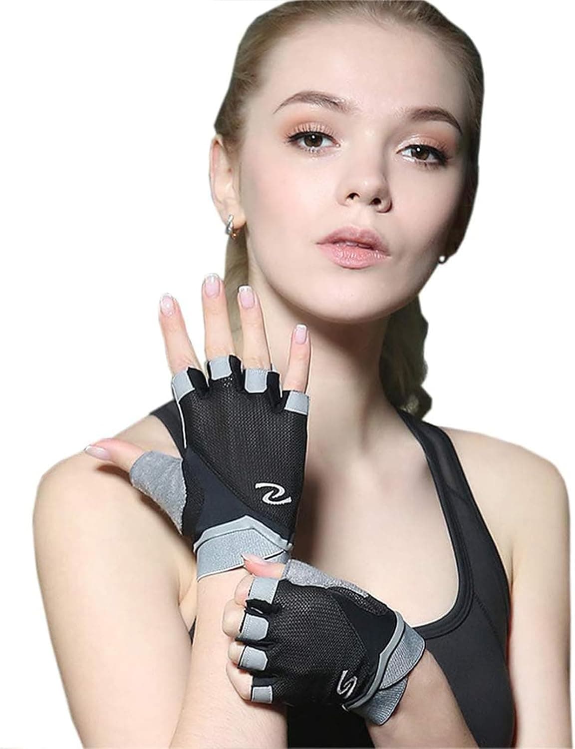 Luwint Women Fingerless Yoga Gloves Non Slip Padded for Barre and Pilates