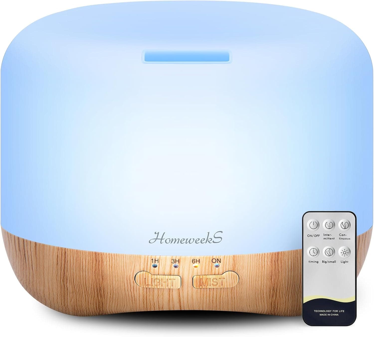 HOMEWEEKS 500ml Aromatherapy Essential Oil Diffuser with Adjustable Cool Mist and Auto Off