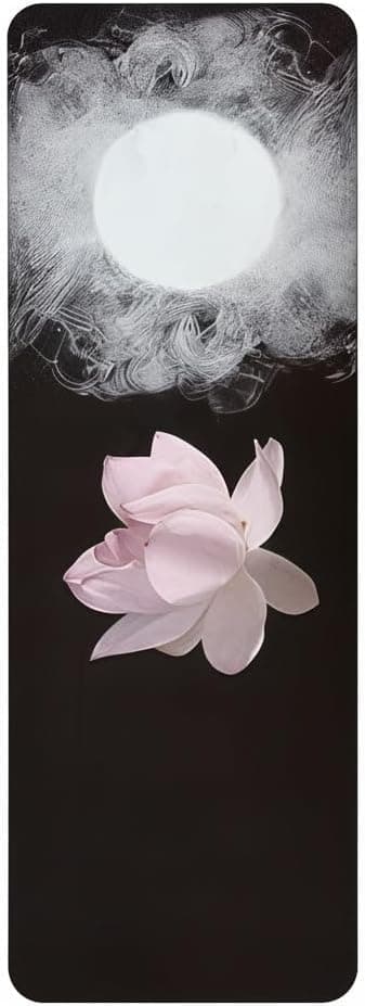 Hot Yoga Mat - Non-Slip Natural Rubber, Sweat-Proof and Lightweight with Sacred Lotus Artwork