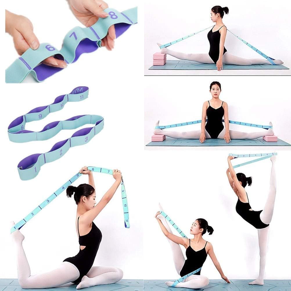 Meishen Nitpicker Stretching Strap with 11 Loops, Hamstring Stretcher Elastic Exercise Band