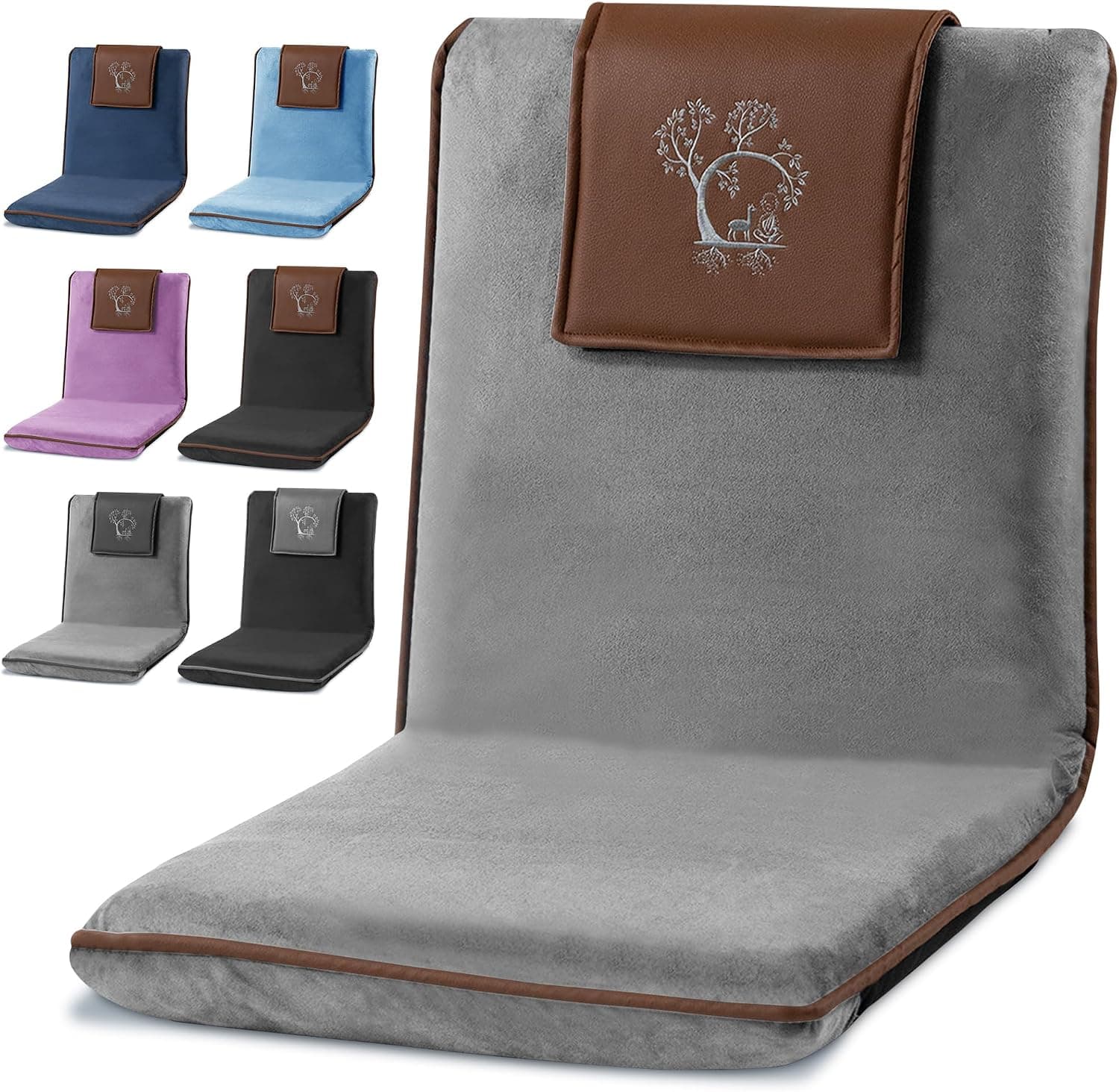 Monk and Llama Japanese Meditation Floor Chair with Back Support for Adults - Folding Backjack Chair
