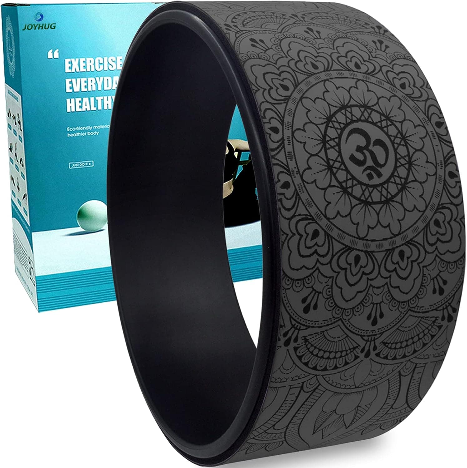 Joyhug Yoga Wheel Back Roller - Mandala Massage Wheel with PU Rubber Cushion