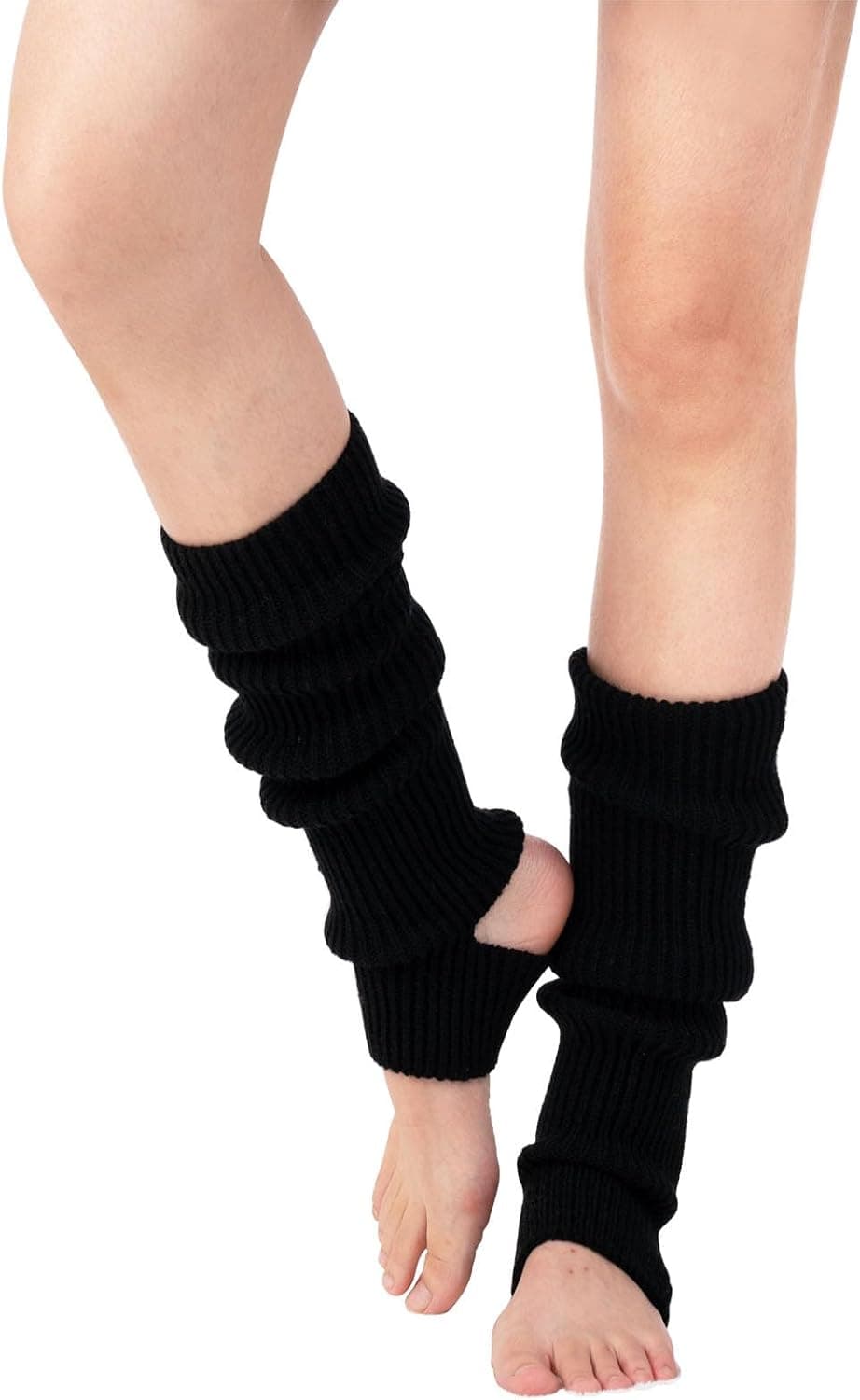 AWOCAN Women Ballet Knitted Stirrup Leg Warmers, Extra Soft for Yoga and Dance