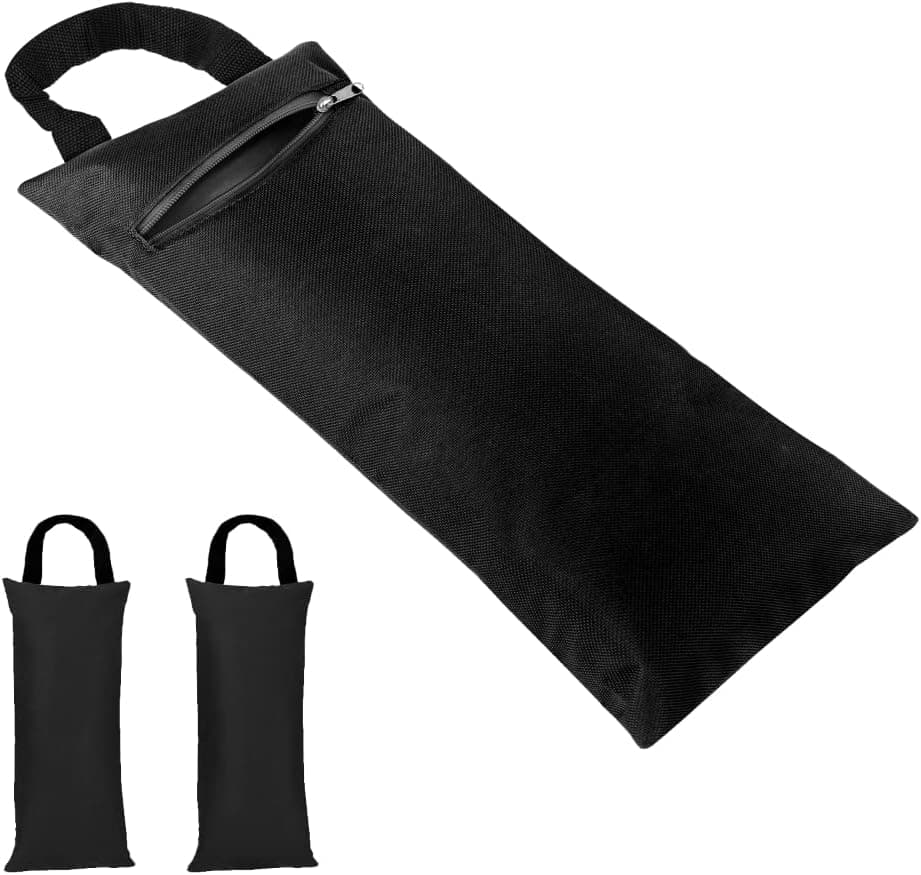 TOPTIE 2 Pack Yoga Sandbag Weighted Bag, Unfilled 16 x 7 Inch, Black
