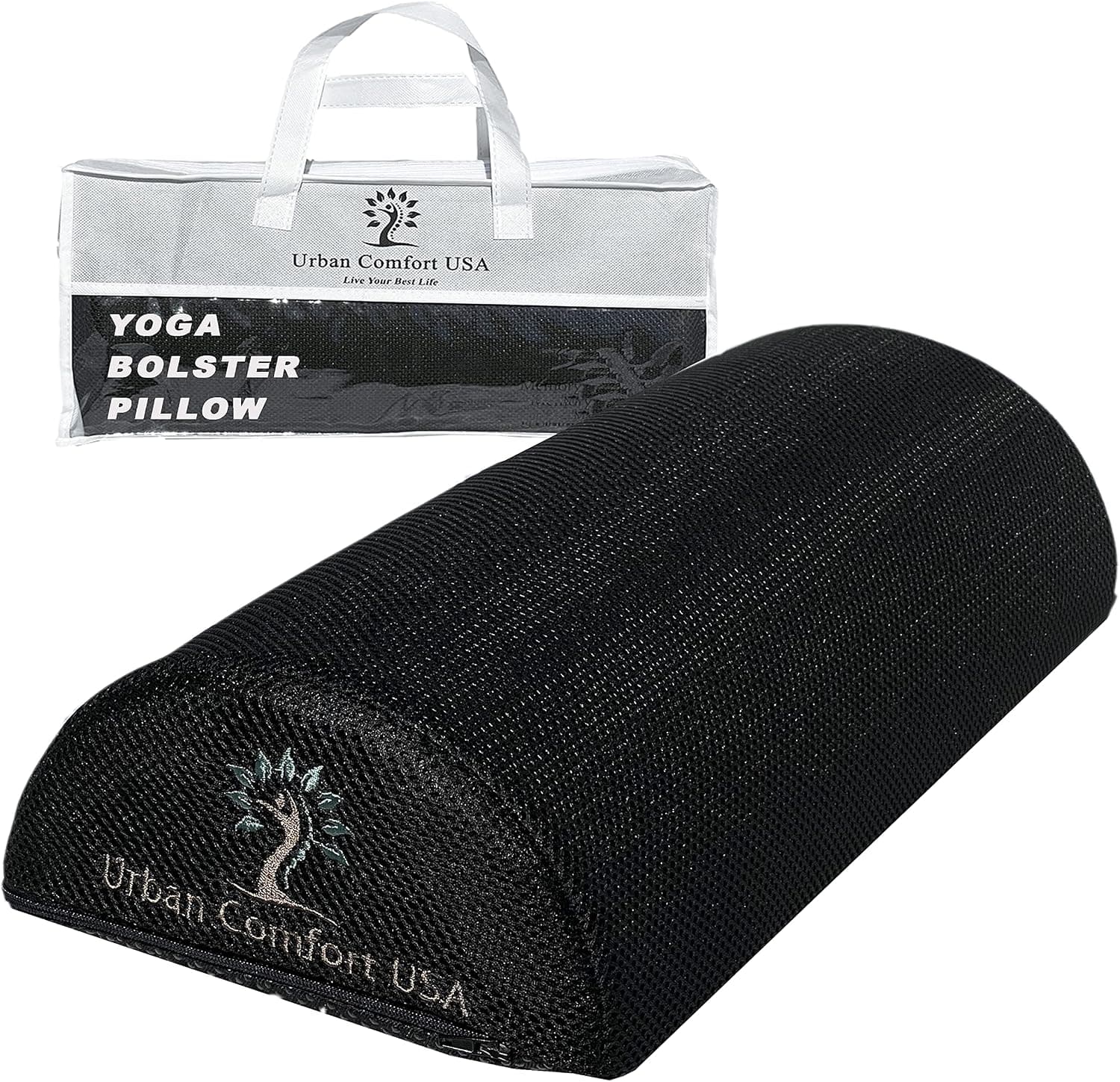 Yoga Bolster Pillow - Exercise Meditation Cushion for Restorative Yoga and Stretching