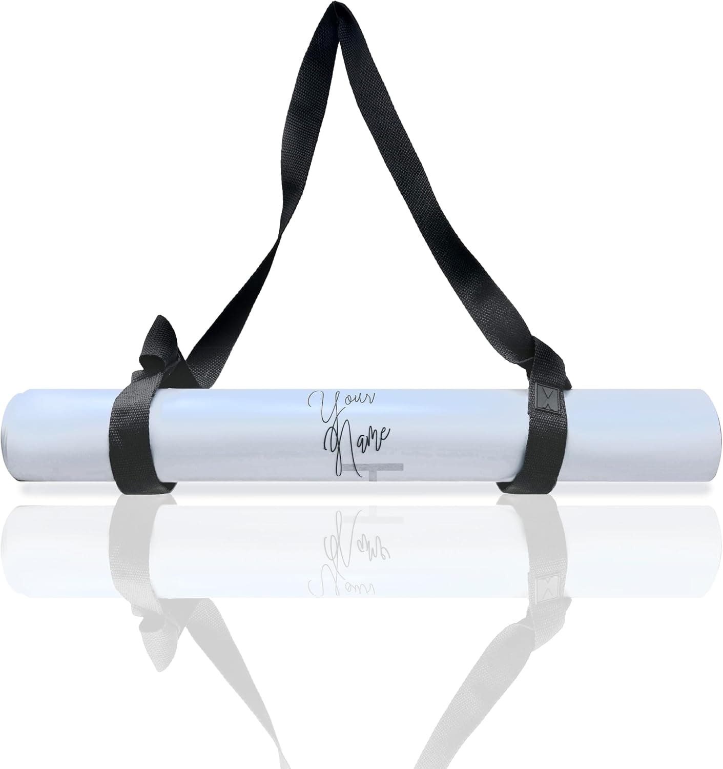 Kalm Custom Hot Yoga Mat Non Slip, Thick Rubber Personalized Mat for Hot Yoga and Bikram with Strap
