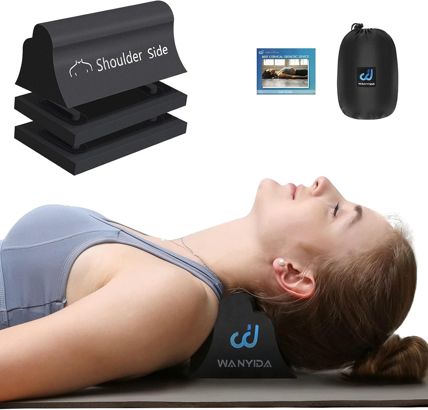 WANYIDA Neck and Shoulder Relaxer, Neck Stretcher Chiropractic Pillow for Pain Relief