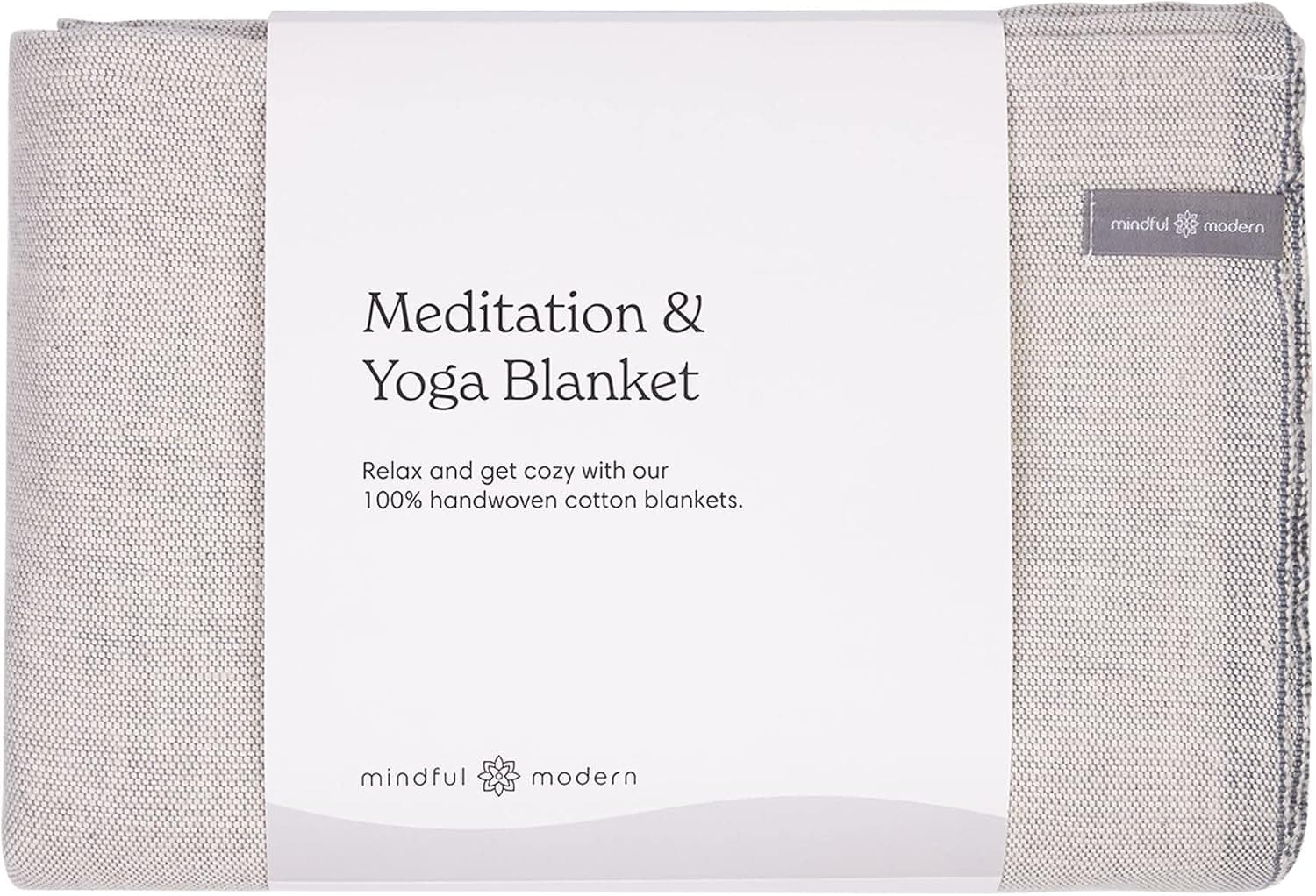 Mindful and Modern Meditation Blanket for Restorative Yoga, Premium Cotton Prayer Shawl 60 x 80