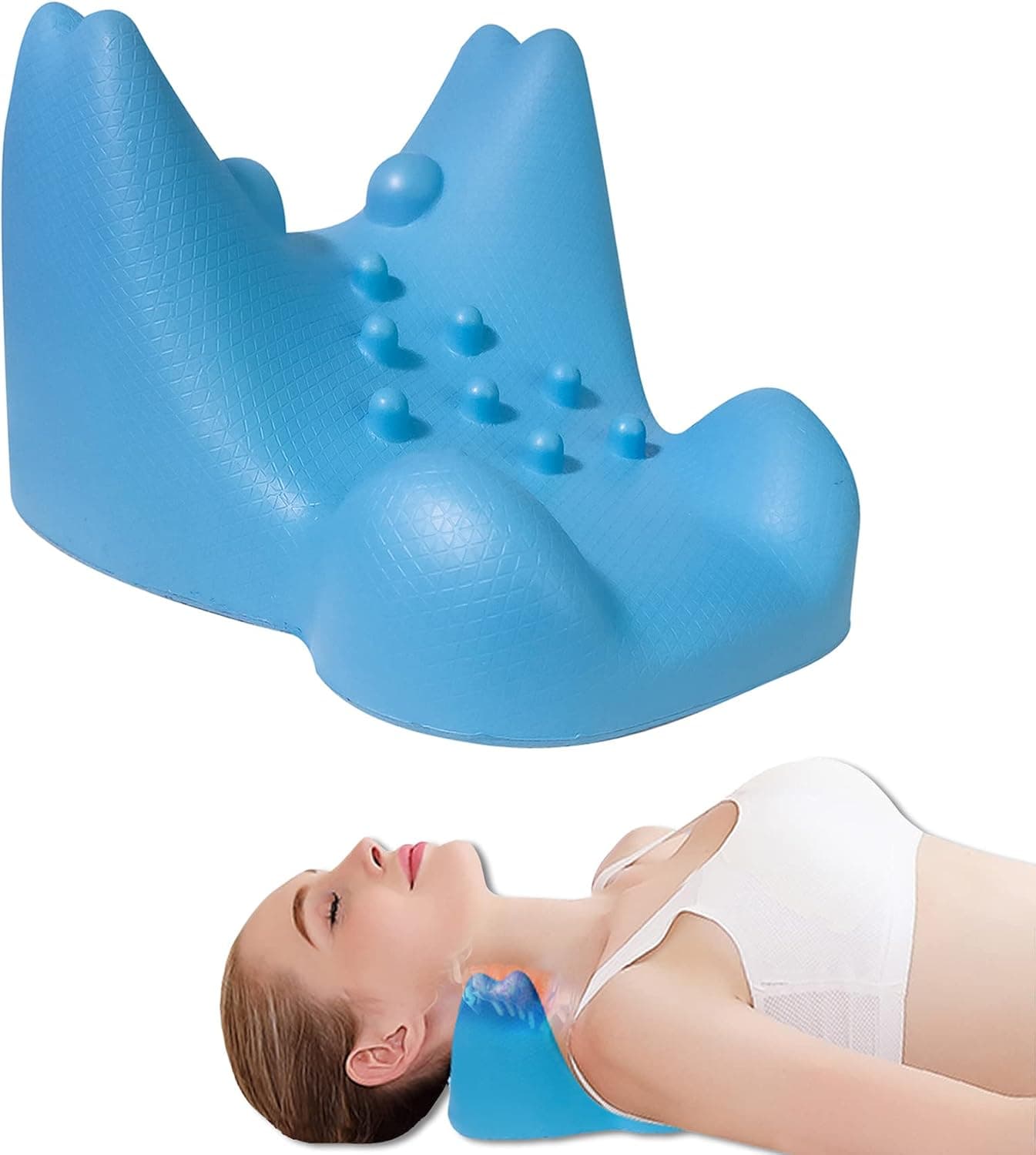 Neck and Shoulder Relaxer, Neck Cloud Cervical Traction Device with Massage Points