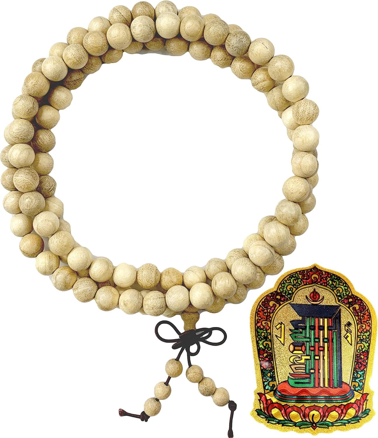 Mala Beads Necklace 8mm 108 Ebonywood Prayer Meditation Bracelet - Natural Fragrant Wood Buddhist Rosary