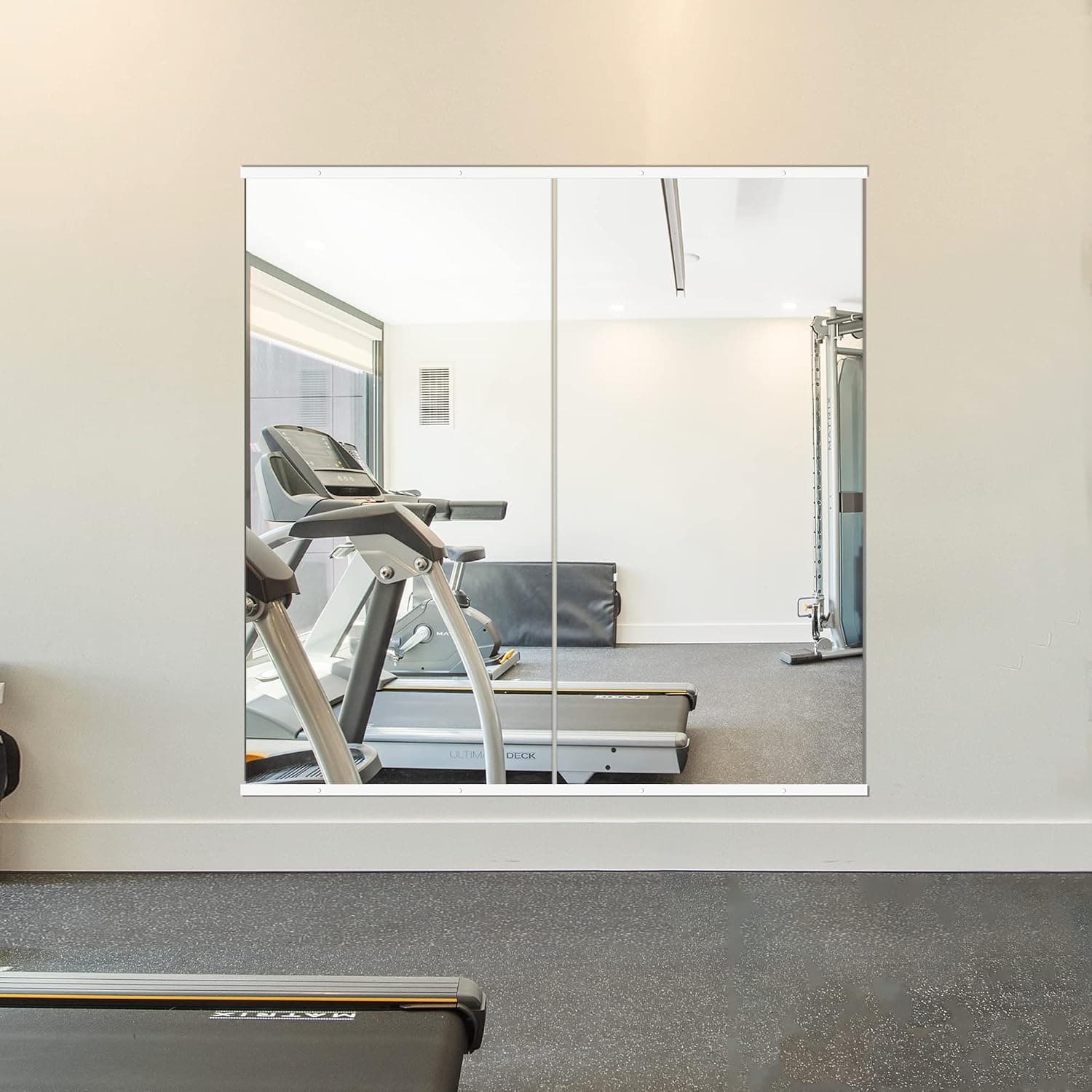 Delma Home Gym Mirror 48 x 24 Inch 2PCS, Large Full Body Tempered Glass Frameless Wall-Mounted Mirror