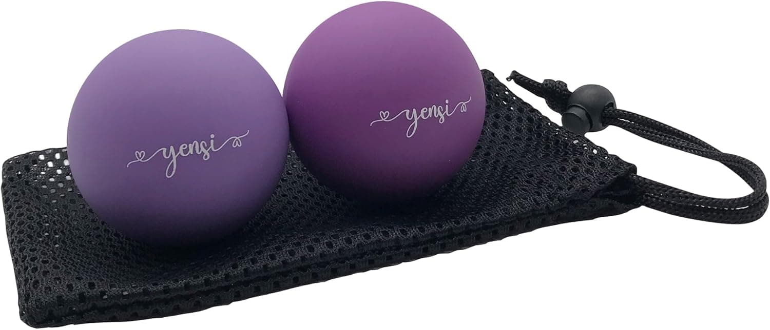 Silicone Massage Lacrosse Balls for Trigger Point Therapy, Muscle Knots, Set of 2 Balls with Carrying Bag