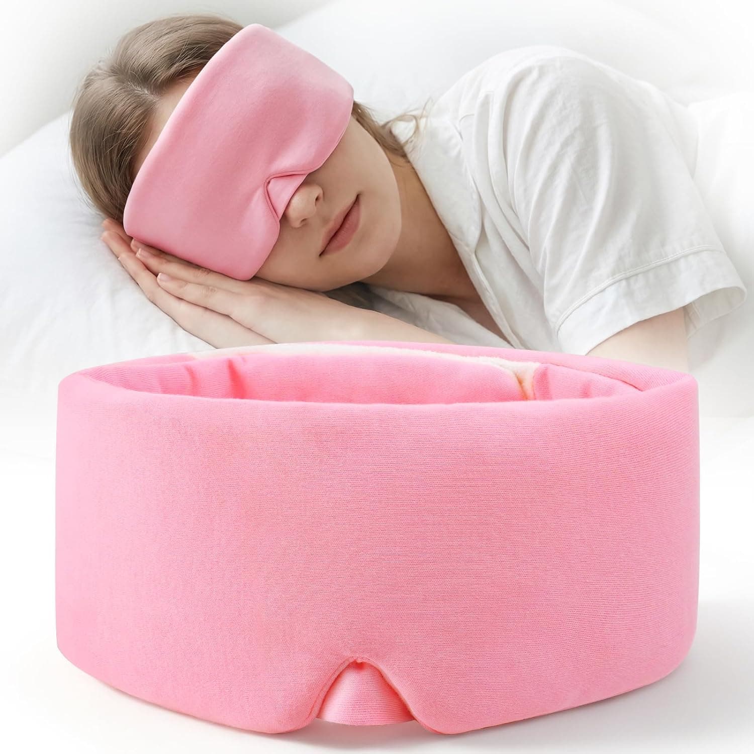 Lavender Eye Pillows for Relaxation, Microwavable Weighted Eye Pillow for Yoga (Light Purple)