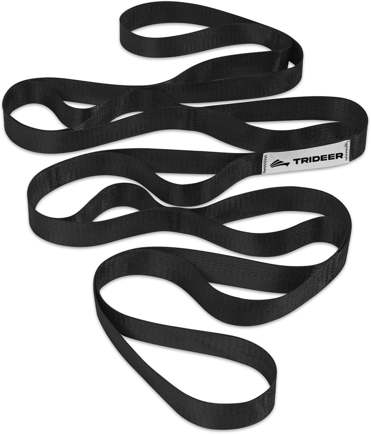 Trideer Stretching Strap with 10 Loops, Non-Elastic Stretch Band for Physical Therapy