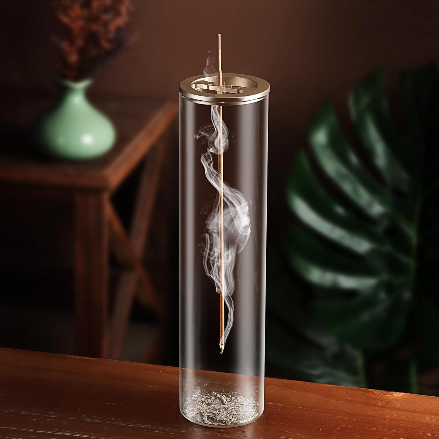 Eavida Anti-Ash Incense Stick Holder with Removable Glass Ash Catcher