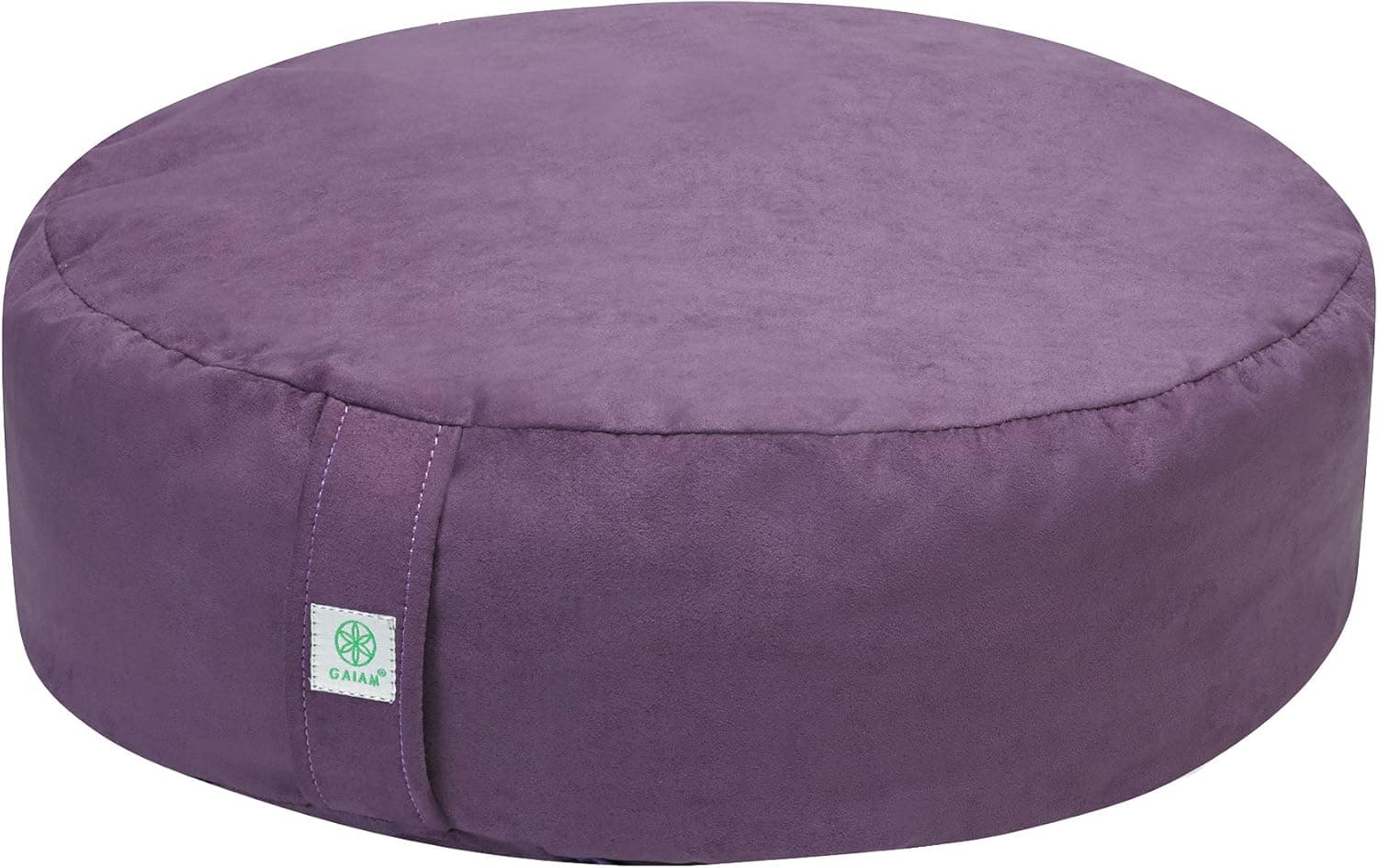 Gaiam Zafu Yoga Meditation Cushion, Ergonomic Buckwheat Hull Floor Pillow (Purple)
