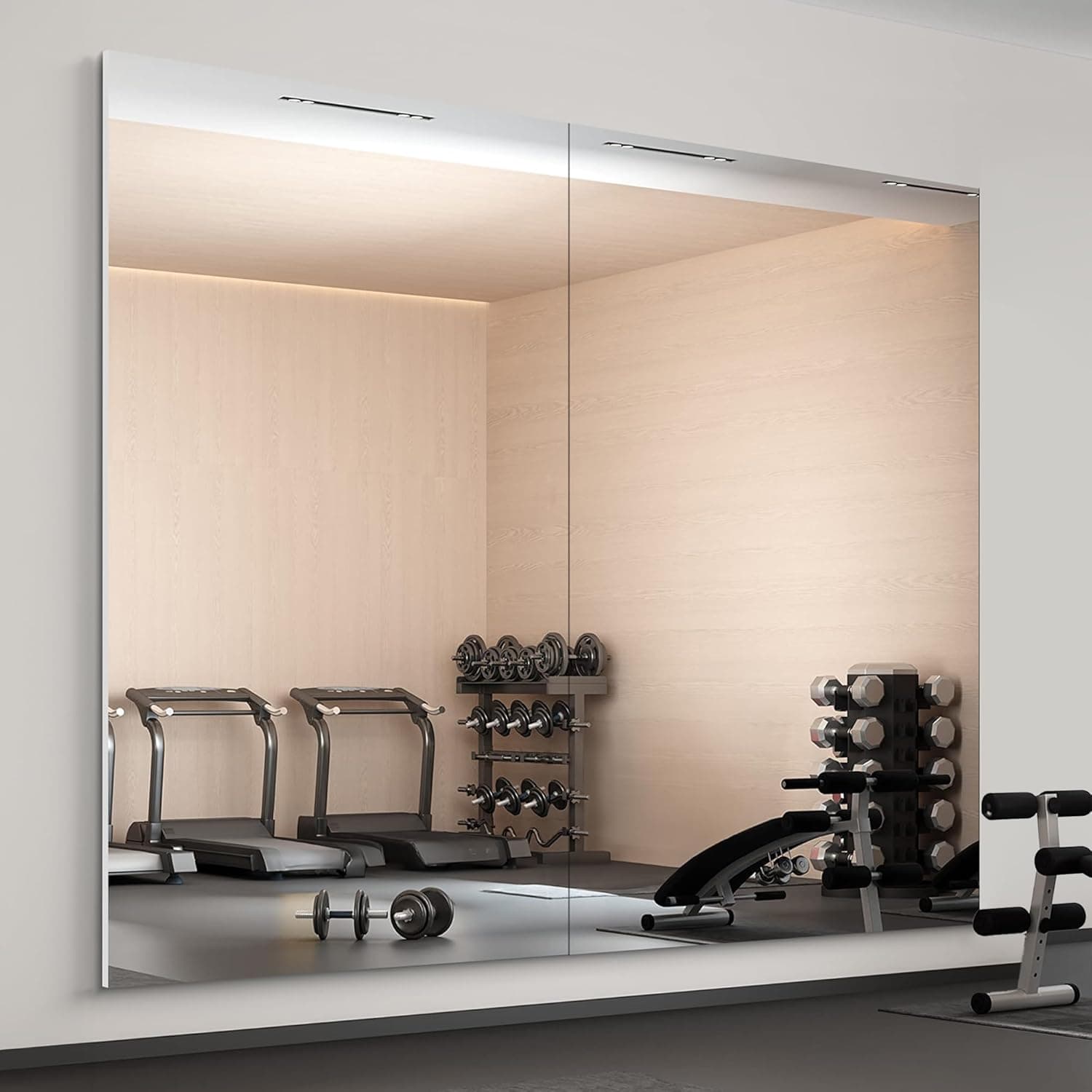 brisafe 59 x 32 Inch Gym Mirror, Full Length Frameless Wall Mirror for Gym Dance Studio Home Workout Yoga Pilates