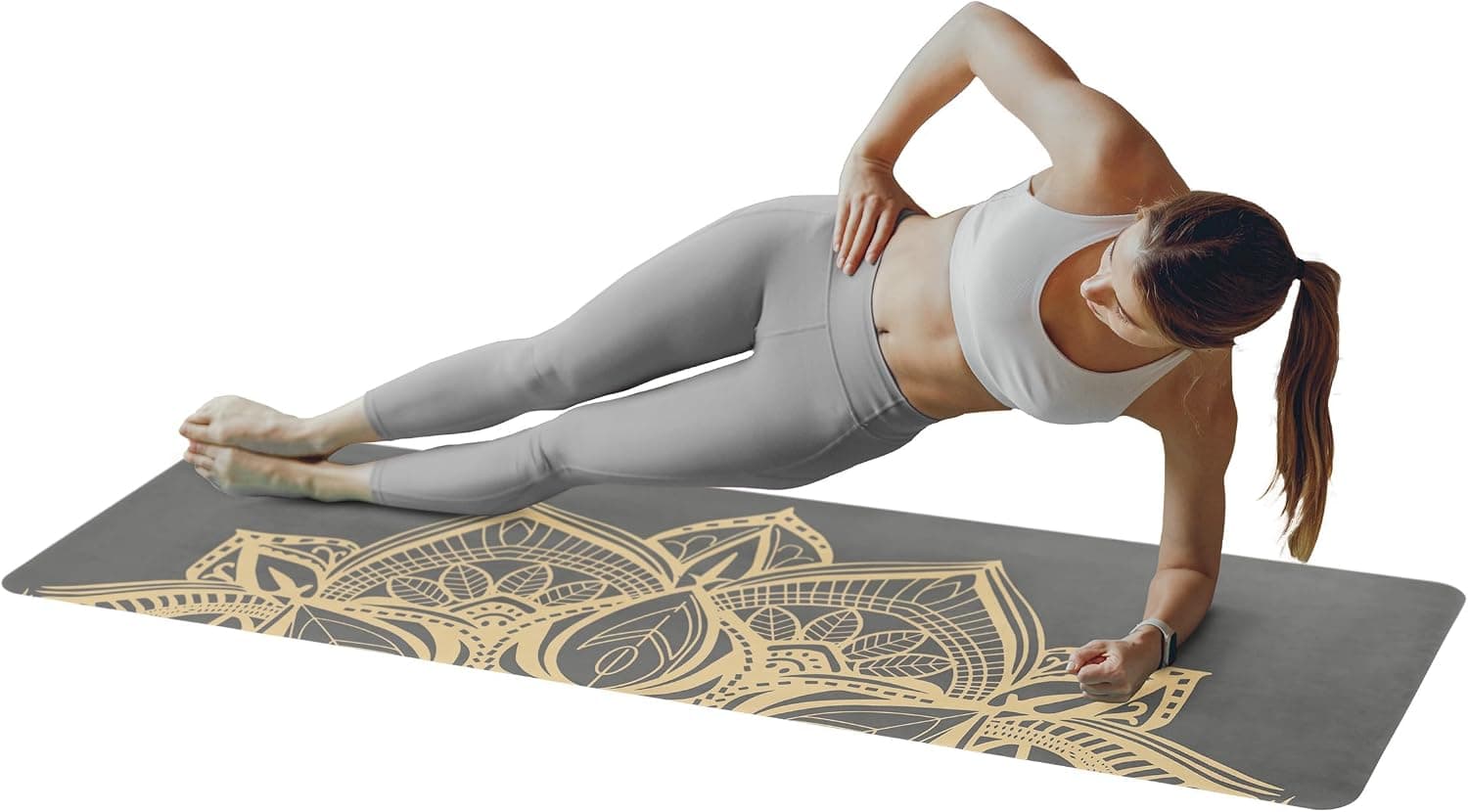 RAD Sportz Yoga Mat with Strap - Sweat Absorbent Ultra Grippy Hot Exercise Mat Vegan Suede Towel Combo