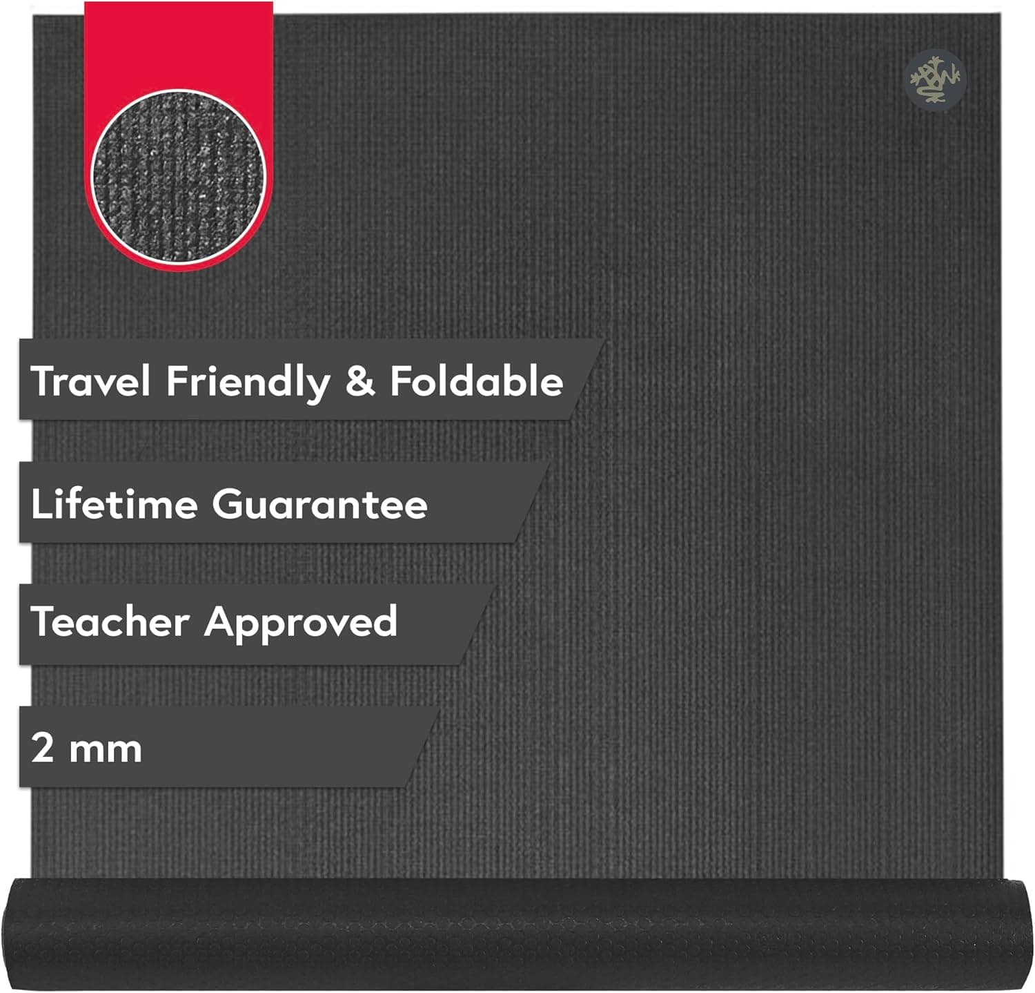 Manduka PRO Travel Yoga Mat, Foldable, Compact, 2mm, 71 x 24 Inch