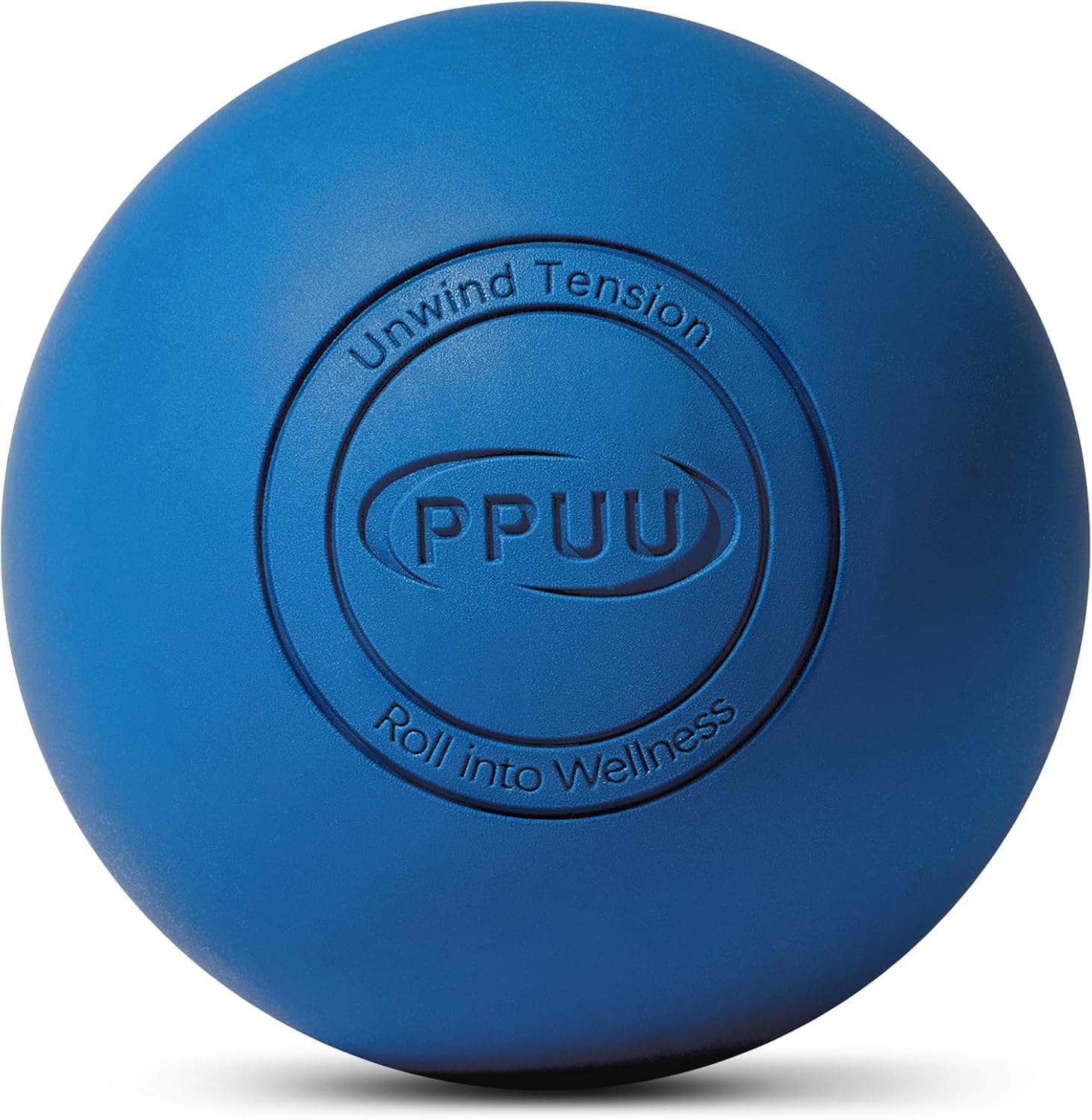 Lacrosse Ball Massage Ball for Myofascial and Trigger Point Release, 2.5-Inch Solid Blue Rubber