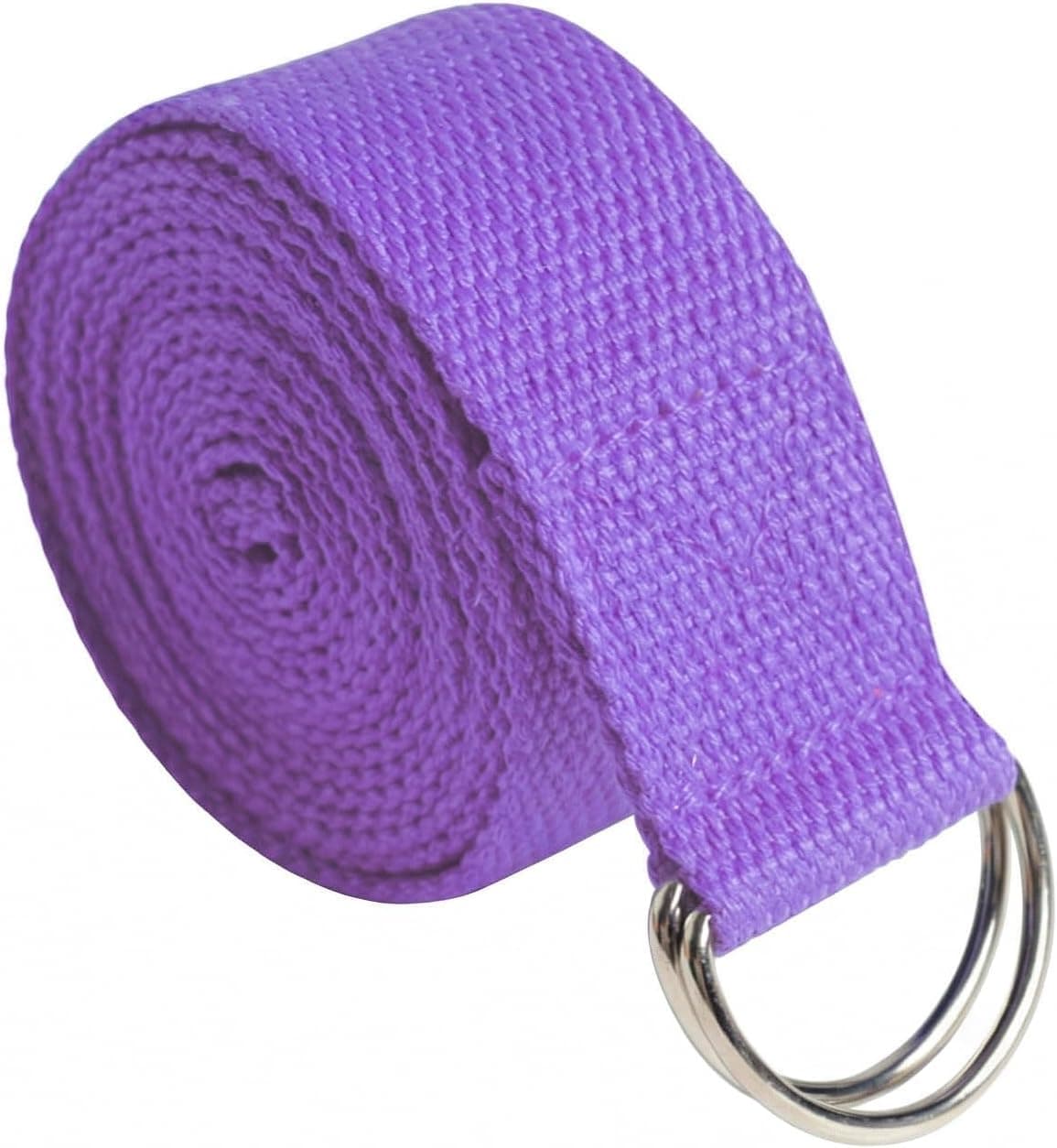 Yoga Straps for Stretching, 6ft Durable Cotton Stretching Bands with Adjustable Metal D-Ring
