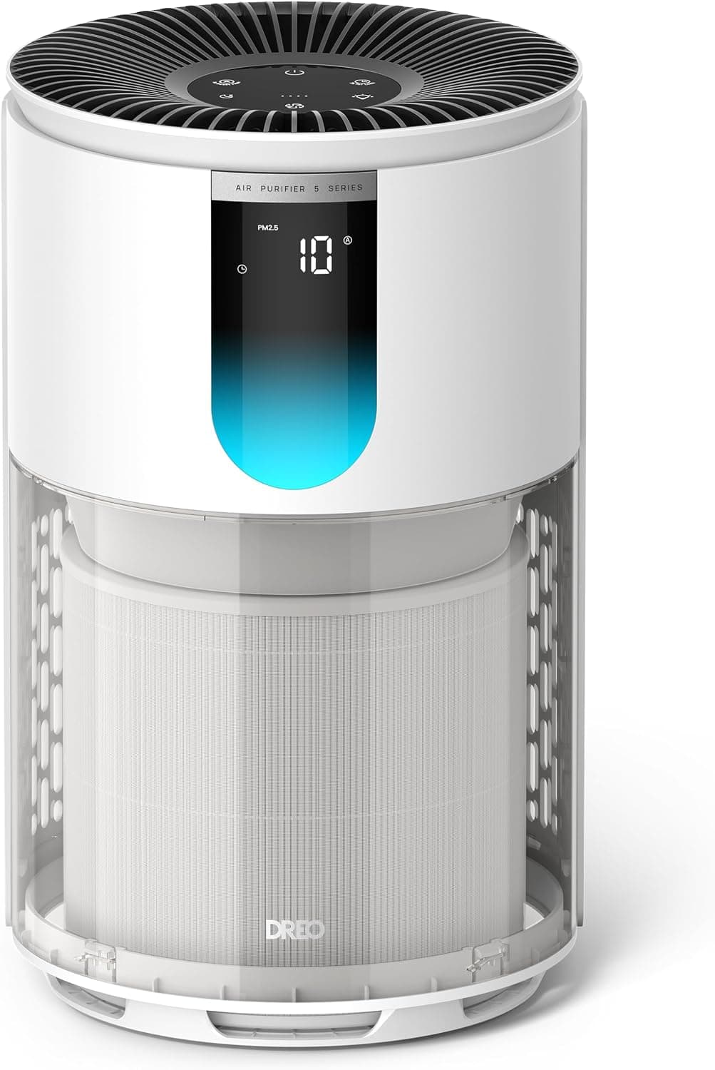 DREO 539 Air Purifier for Home Up to 1176 Sq Ft, HEPA Air Cleaner with PM2.5 Monitor and Quiet Sleep Mode