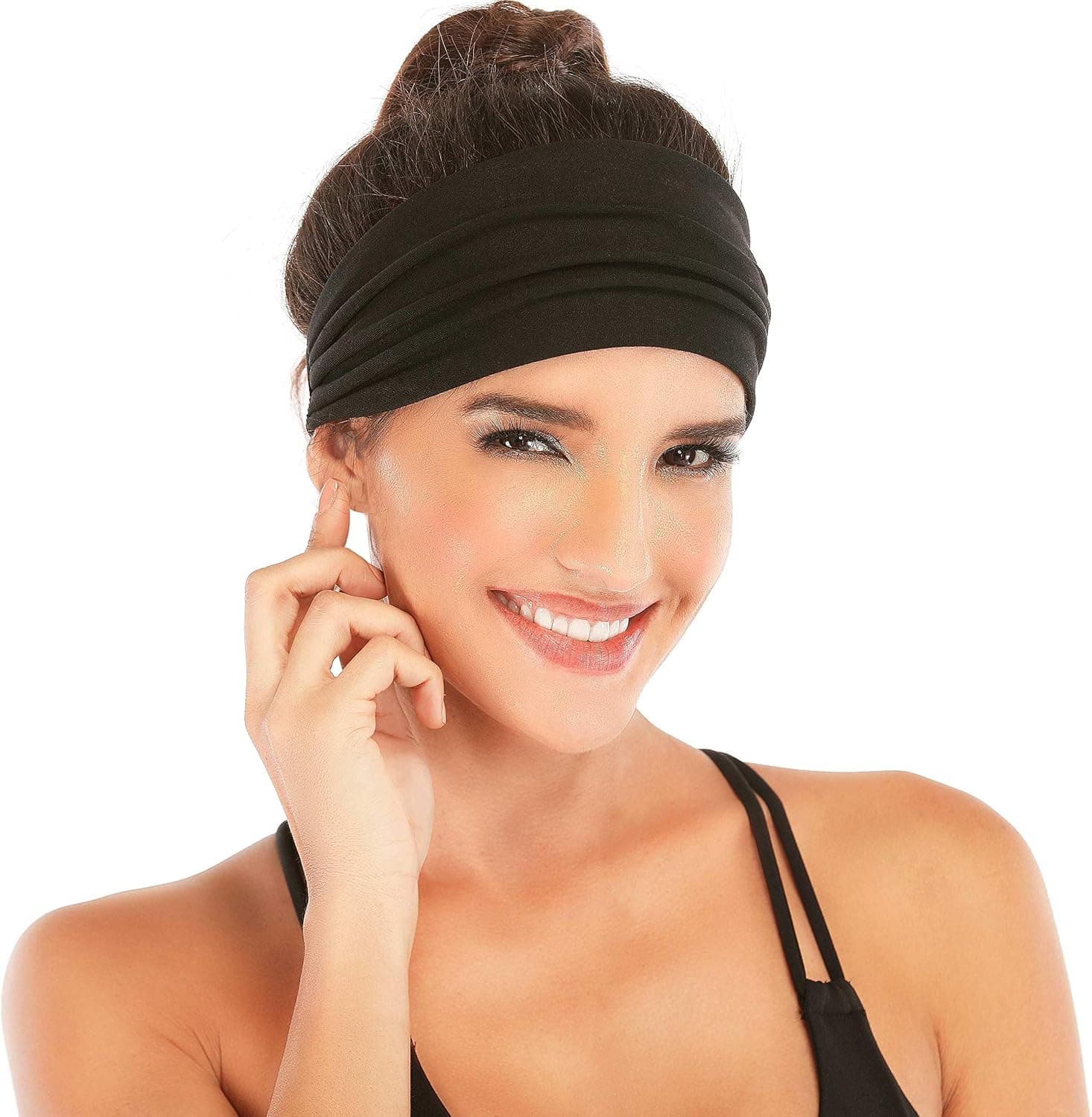 Heathyoga Headbands for Women Non Slip Silicon Wave Texture Wide Sports Headbands