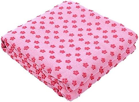 Yoga Mat Towel - Microfiber Hot Yoga Towel, Non Slip, Sweat Absorbent, 24 x 72 Inch, Rosered