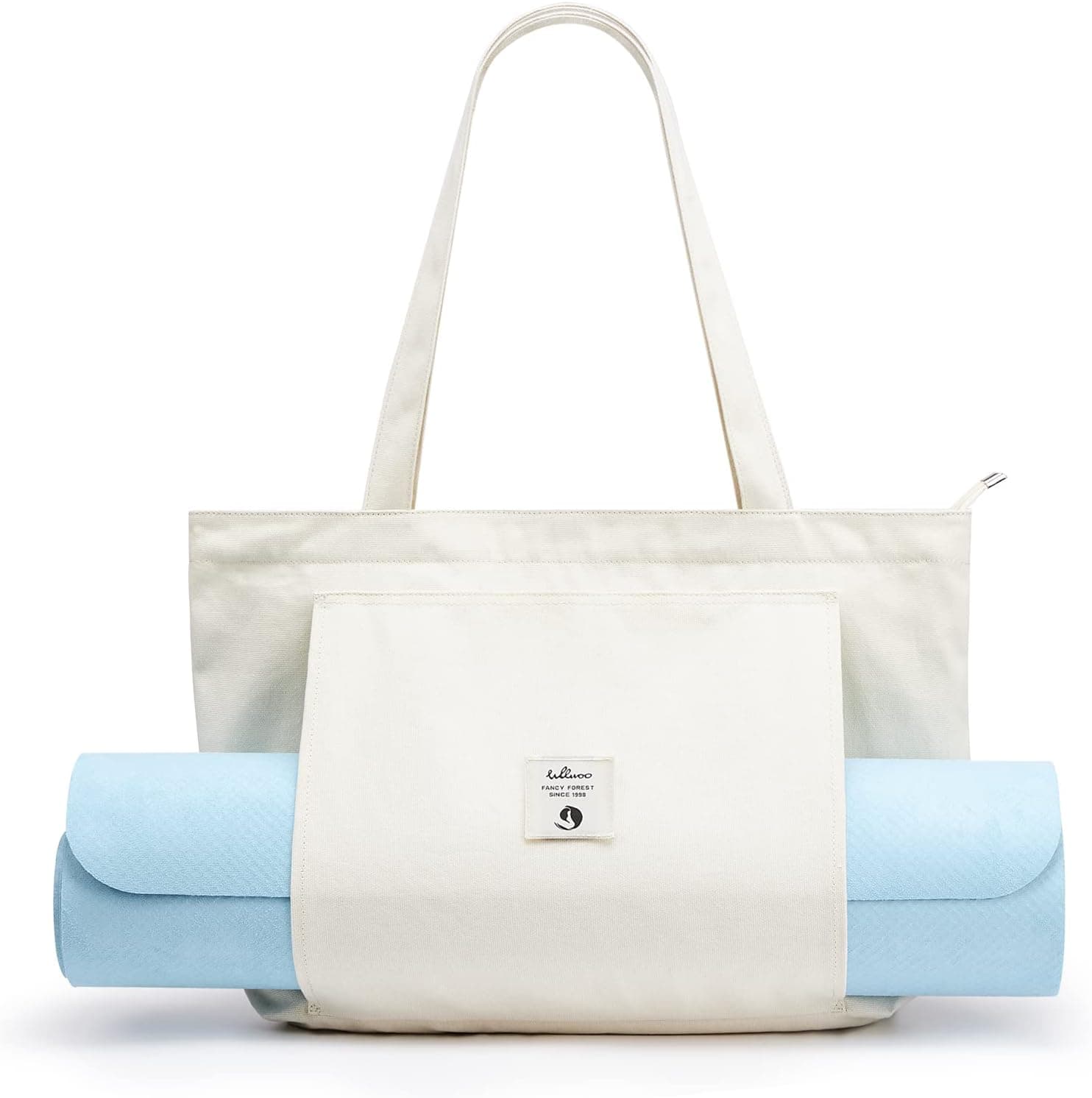 WLLWOO Yoga Bags for Women Canvas Tote Yoga Mat Carrier for Pilates and Travel
